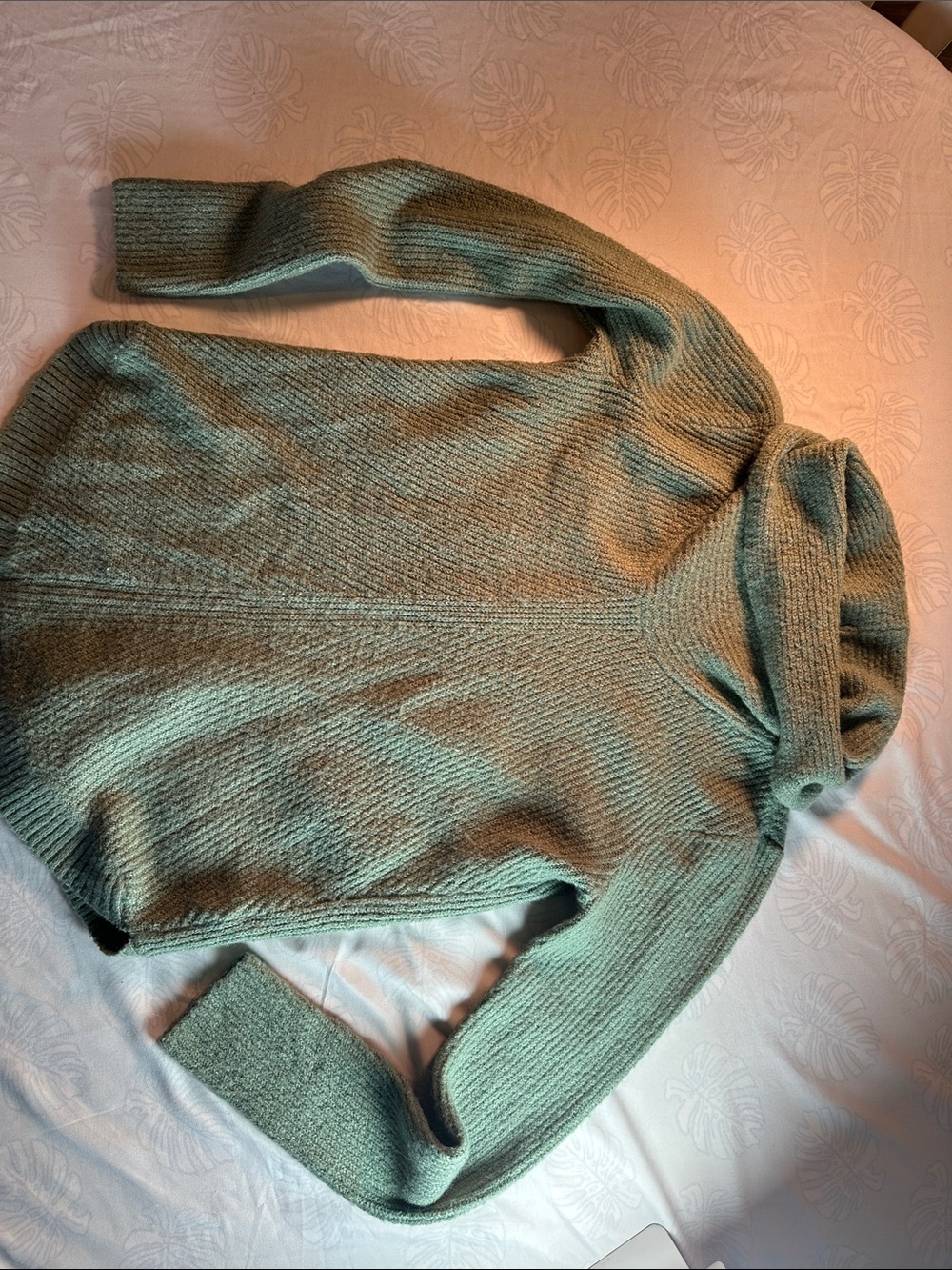 Tahari Sage Green Knit Turtleneck Sweater